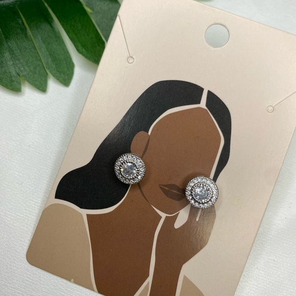 Silver Stud Earrings - Picture 3 of 3